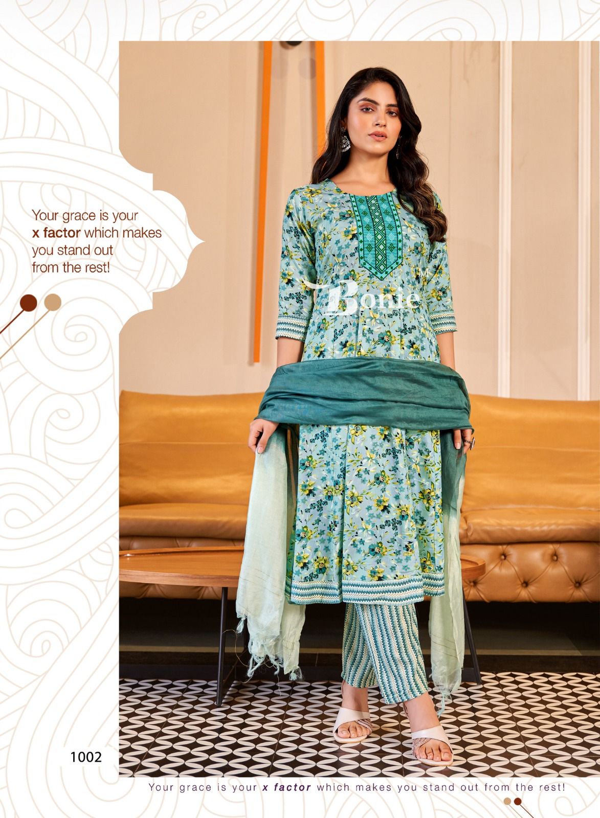 Tanvi By Bonie Rayon Printed Anarkali Kurti With Bottom Dupatta Wholesale Shop In Surat
